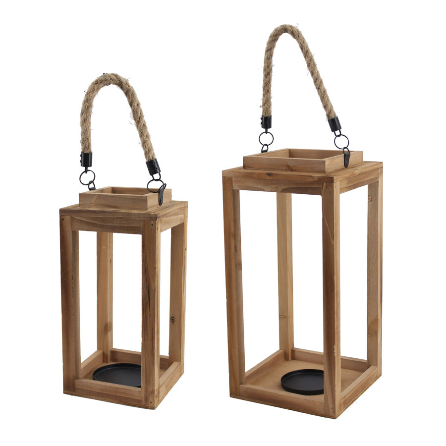 WOODEN LANTERNS, NATURAL