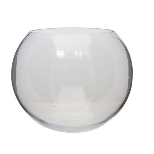 VASE BOULE DE VERRE, CLAIR, Ø 5½"