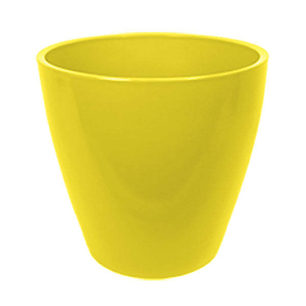 CACHE POT TERRACOTTA, JAUNE, Ø 10¾" x 8¼"