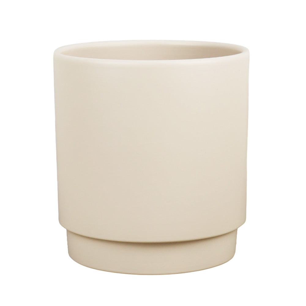 CACHE POT TERRACOTTA, BEIGE MAT, Ø5½" x 6"