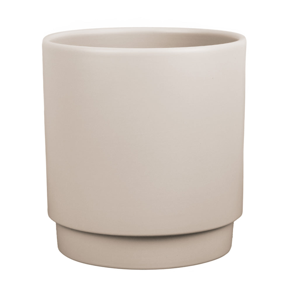 CACHE POT TERRACOTTA, GRIS MAT, Ø6¾" x 7¼"