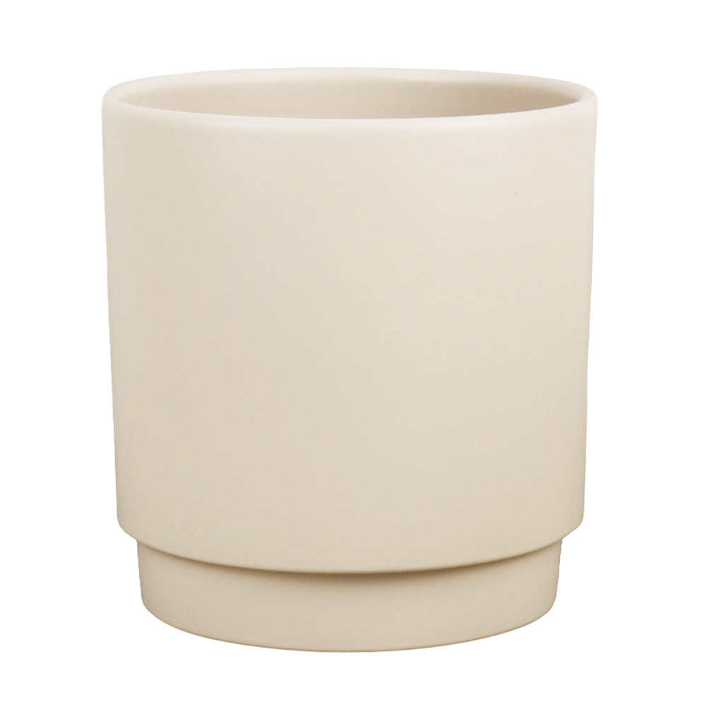 CACHE POT TERRACOTTA, BEIGE MAT, Ø6¾" x 7¼"