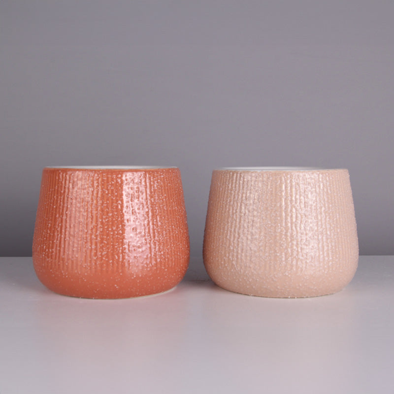 VASE DE CÉRAMIQUE ASSORTI, TERRACOTTA/TAUPE, Ø6¼" X 5¼"