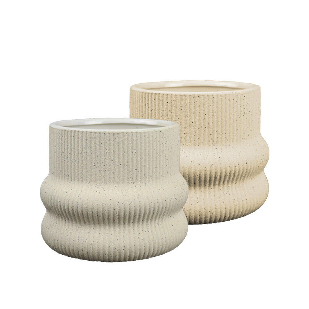 POTS EN CÉRAMIQUE ASSORTIS, CRÈME/BEIGE, Ø5¼" X 5½", BTE(4)