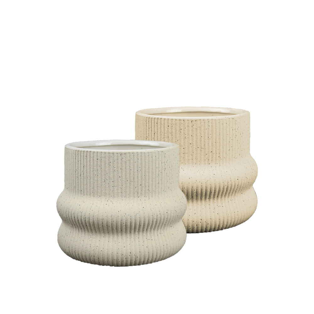 POTS EN CÉRAMIQUE ASSORTIS, CRÈME/BEIGE, Ø4½" X 5",