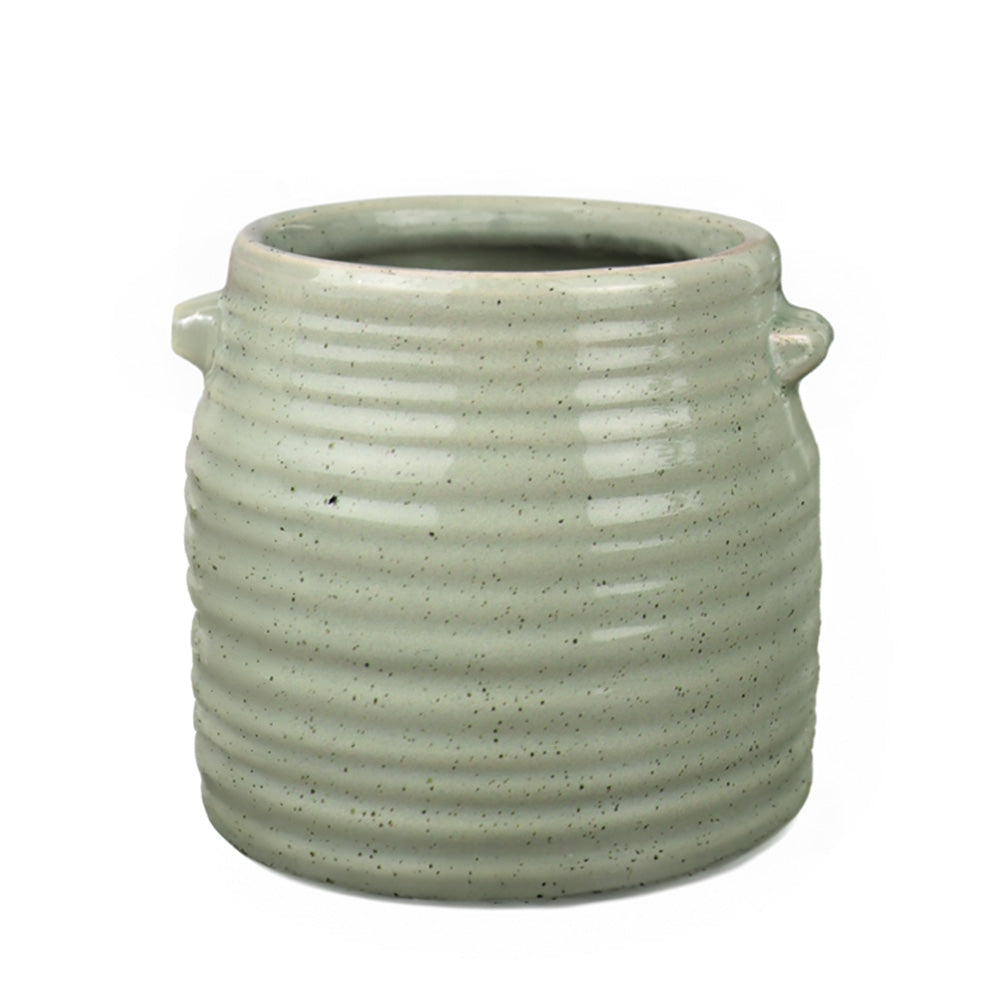 POT EN CÉRAMIQUE, SAUGE, Ø3" X 3½"