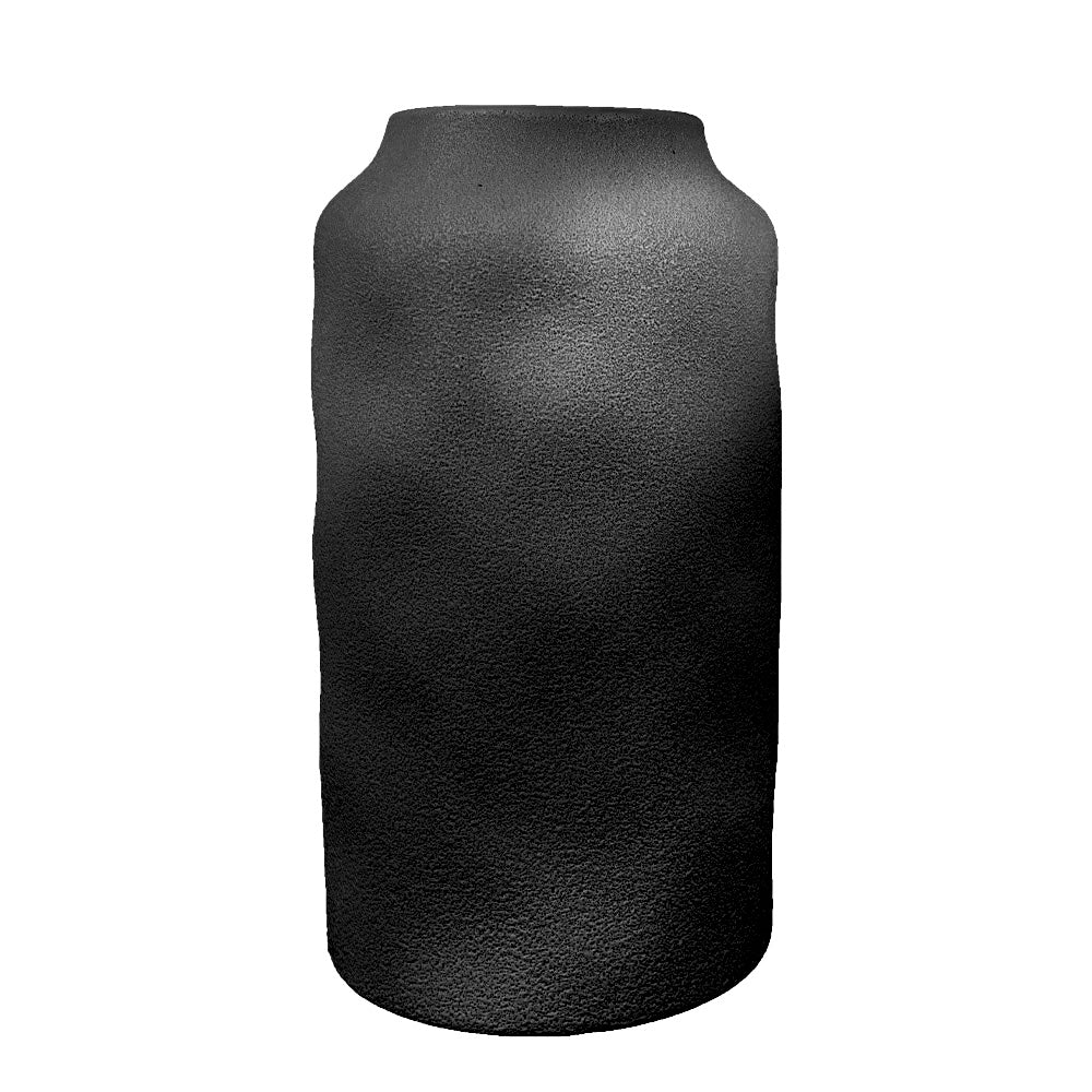 VASE EN CÉRAMIQUE TEXTURÉ, NOIR, Ø3" X 9½''