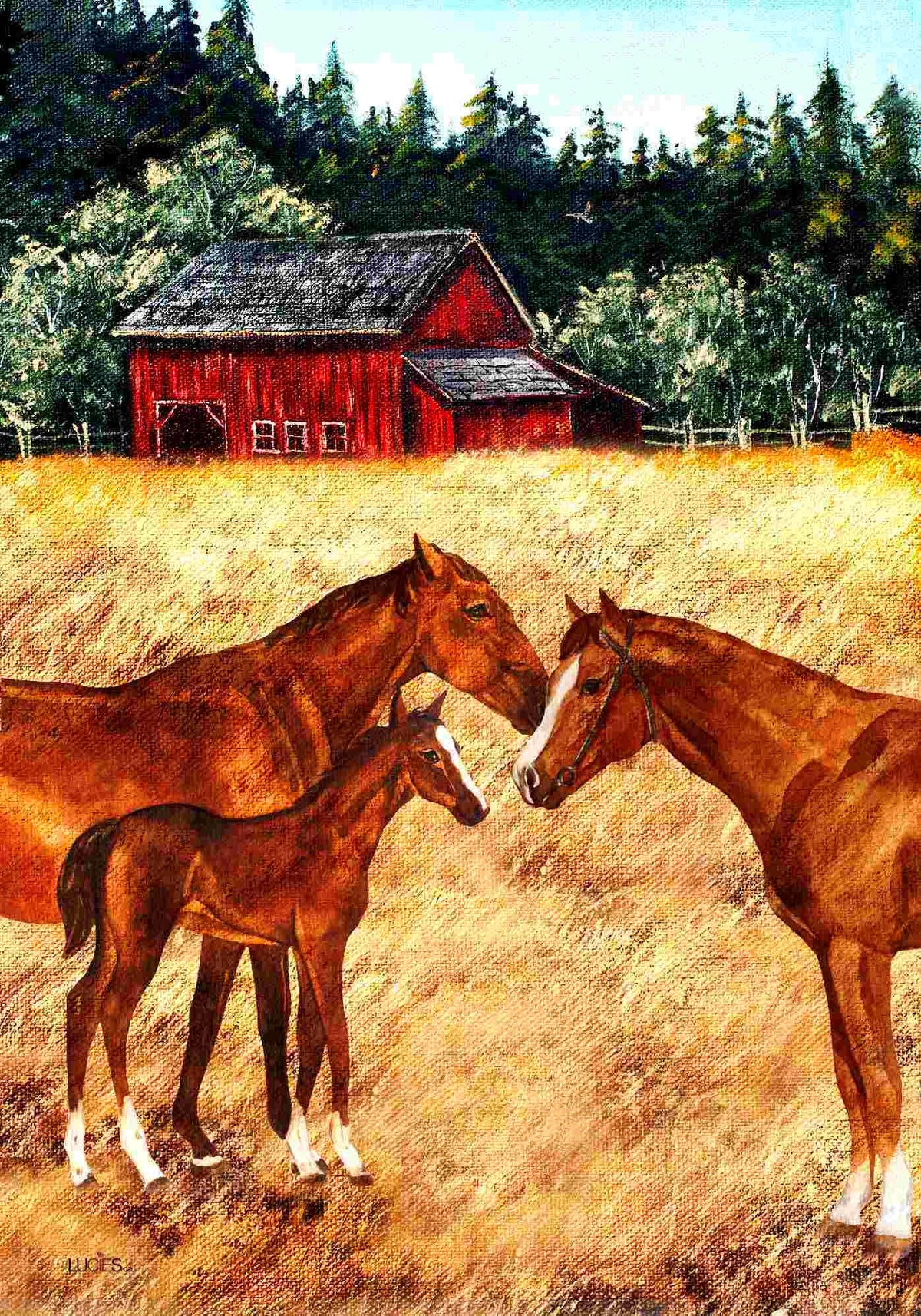 3 Chevaux Rouges Drapeau 3 Chevaux - 3 Horses – FleurExcel Inc.