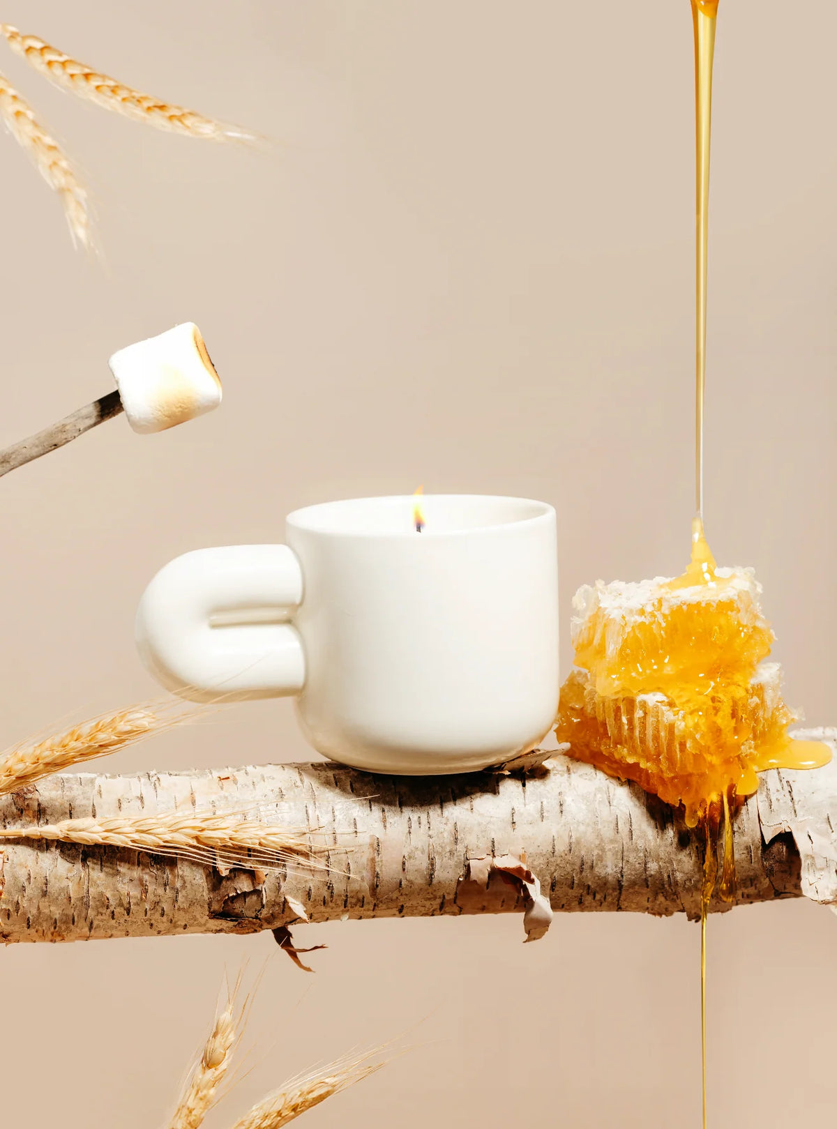 Douceur au bord du lac tasse blanc - Gruau et miel - Moonday chandelle