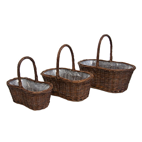 PANIERS DUO EN ROTIN A/ANSE & DOUBLURE, NATURAL, 10¼"/8¼"/6¼"