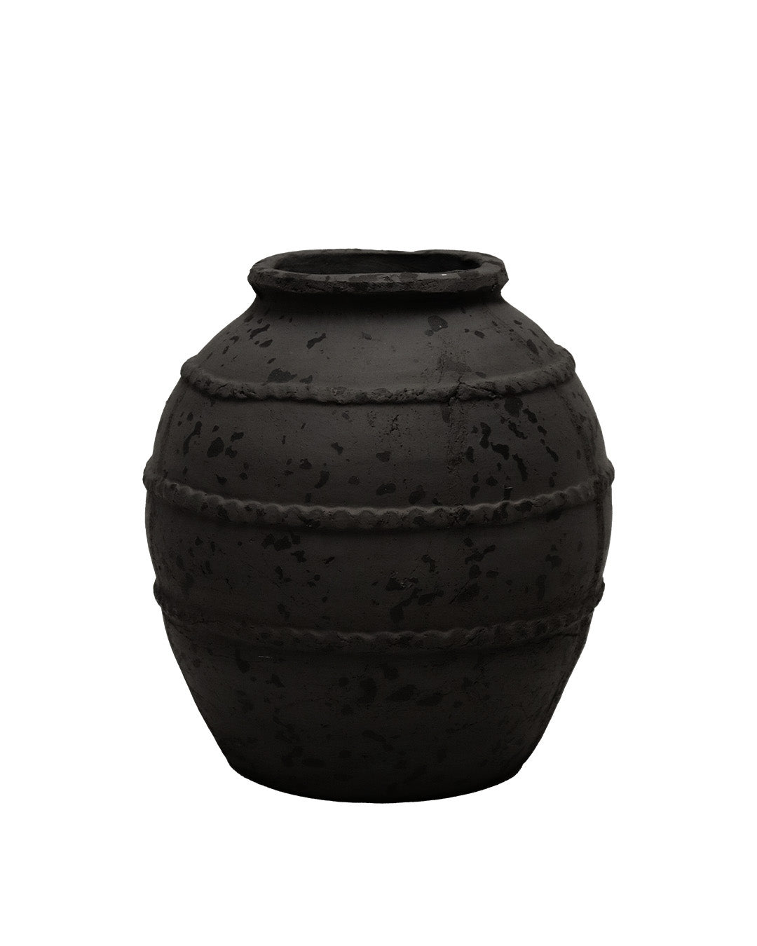 TERRACOTTA VASE, BLACK, Ø9"x10" - 811-005