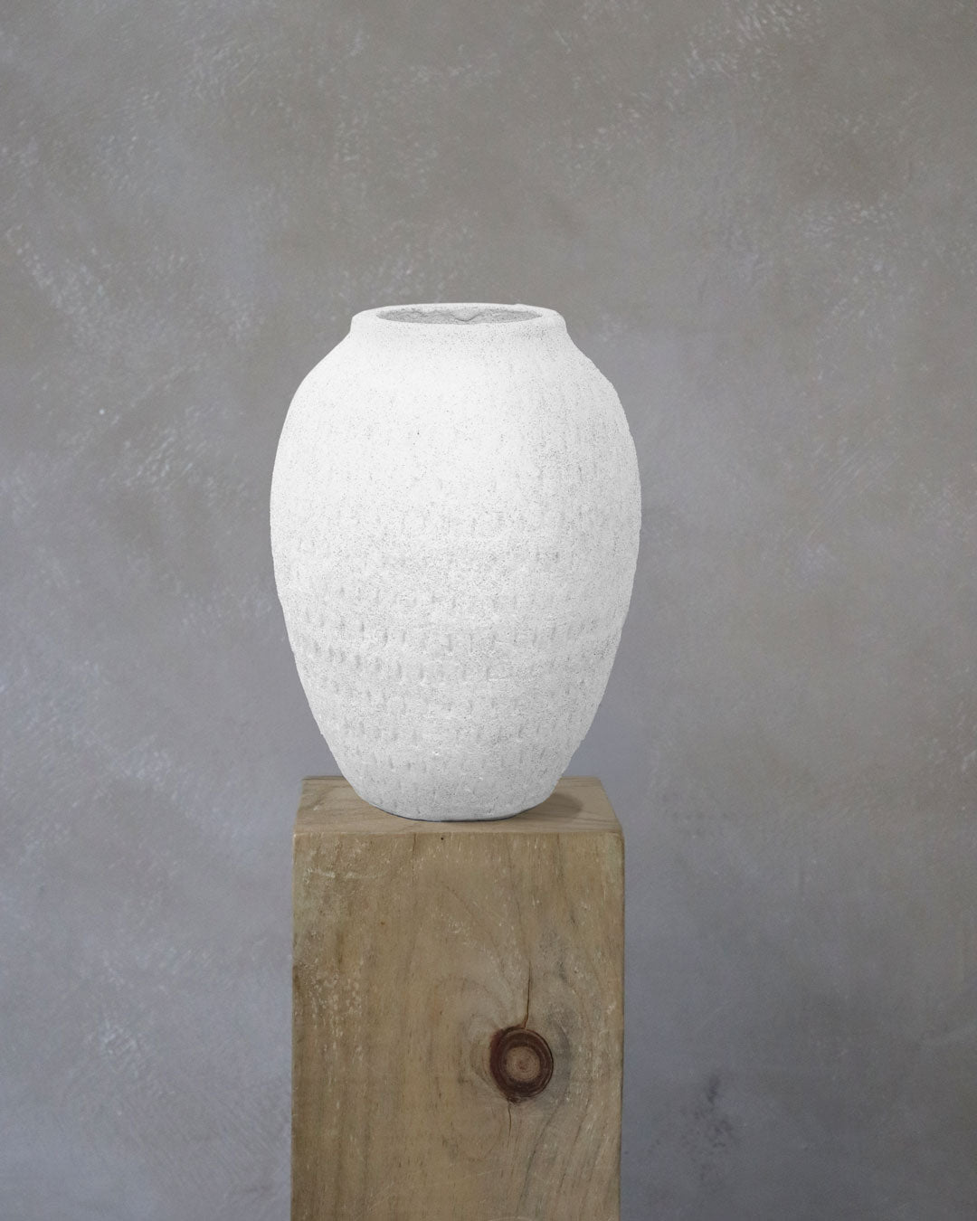 TERRACOTTA VASE, CREAM, Ø8"x11" - 811-014