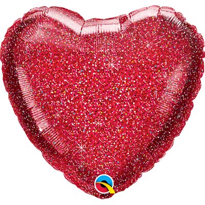 Ballon M.18'' COEUR ROUGE GLITTER GRAPHIC  Code de produit : 88954