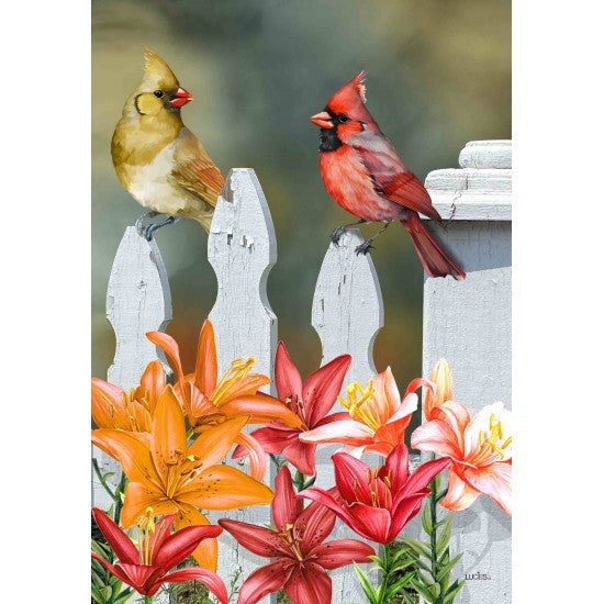 Drapeau Les lys - automne, cardinal, oiseau, été