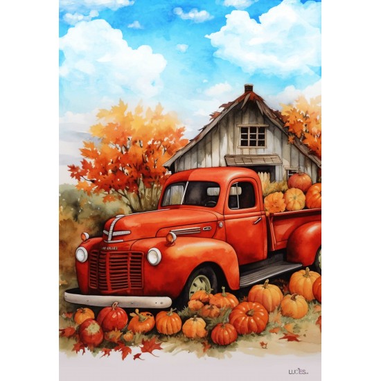 Drapeau Le Camion rouge automne