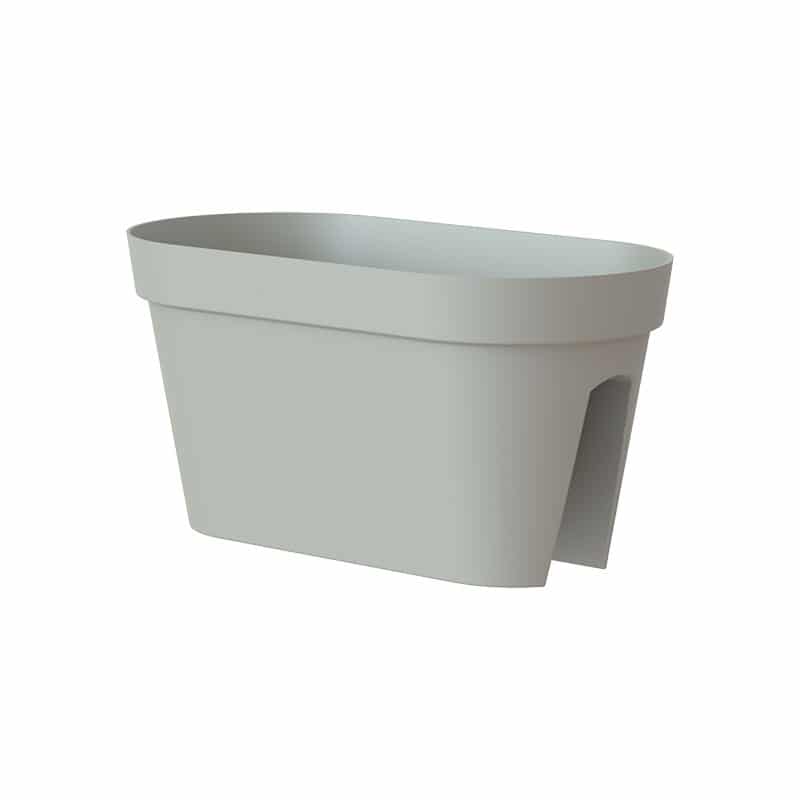 Pot plastique capri balcon 60cm light gray