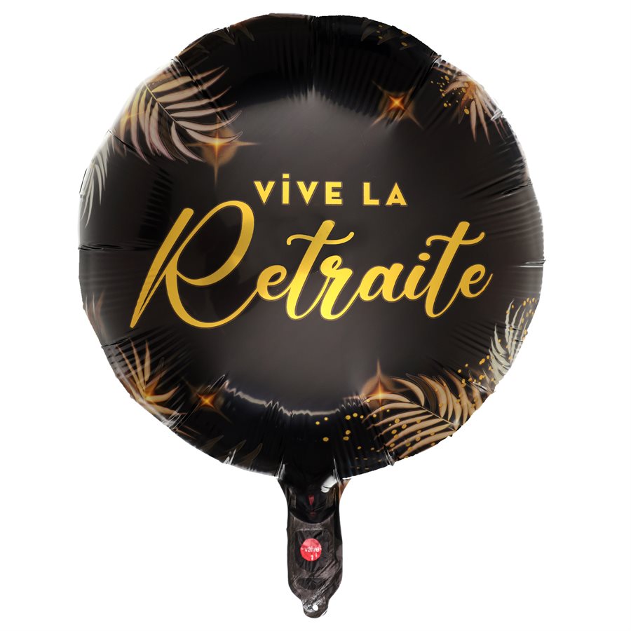 Ballon 18" RETRAITE DOREE Noir / Code de produit : 9381-11
