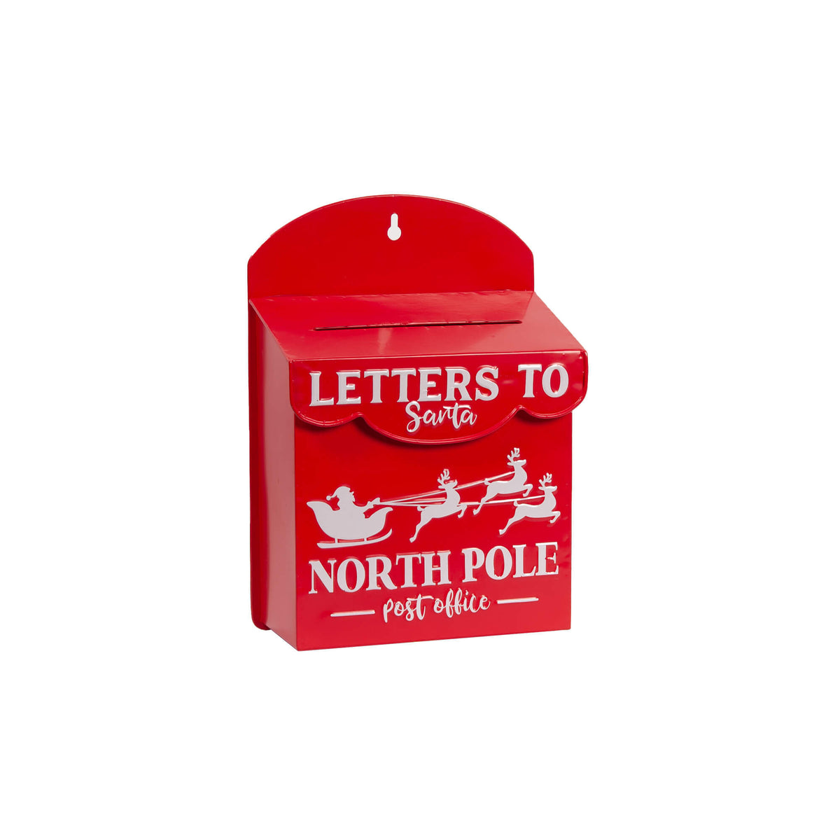 BOÎTE AUX LETTRES EN MÉTAL ROUGE - père noel
