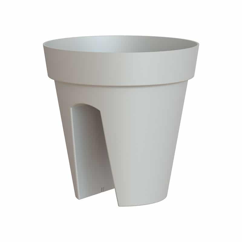 Pot plastique capri balcon 30cm light gray