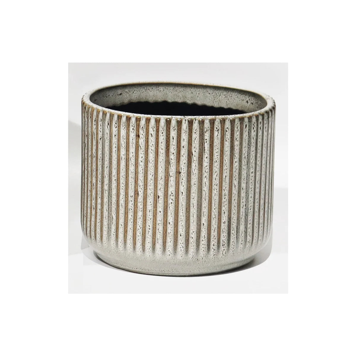 Pot en céramique taupe 4,7 po DX4,1 po H CE00-157