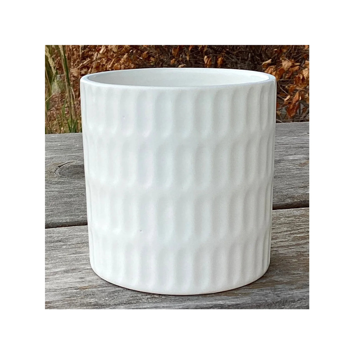 POT DOLOMITE BLANC MAT 4,7"DX4,3"H (CONVIENT À UN POT DE 4")