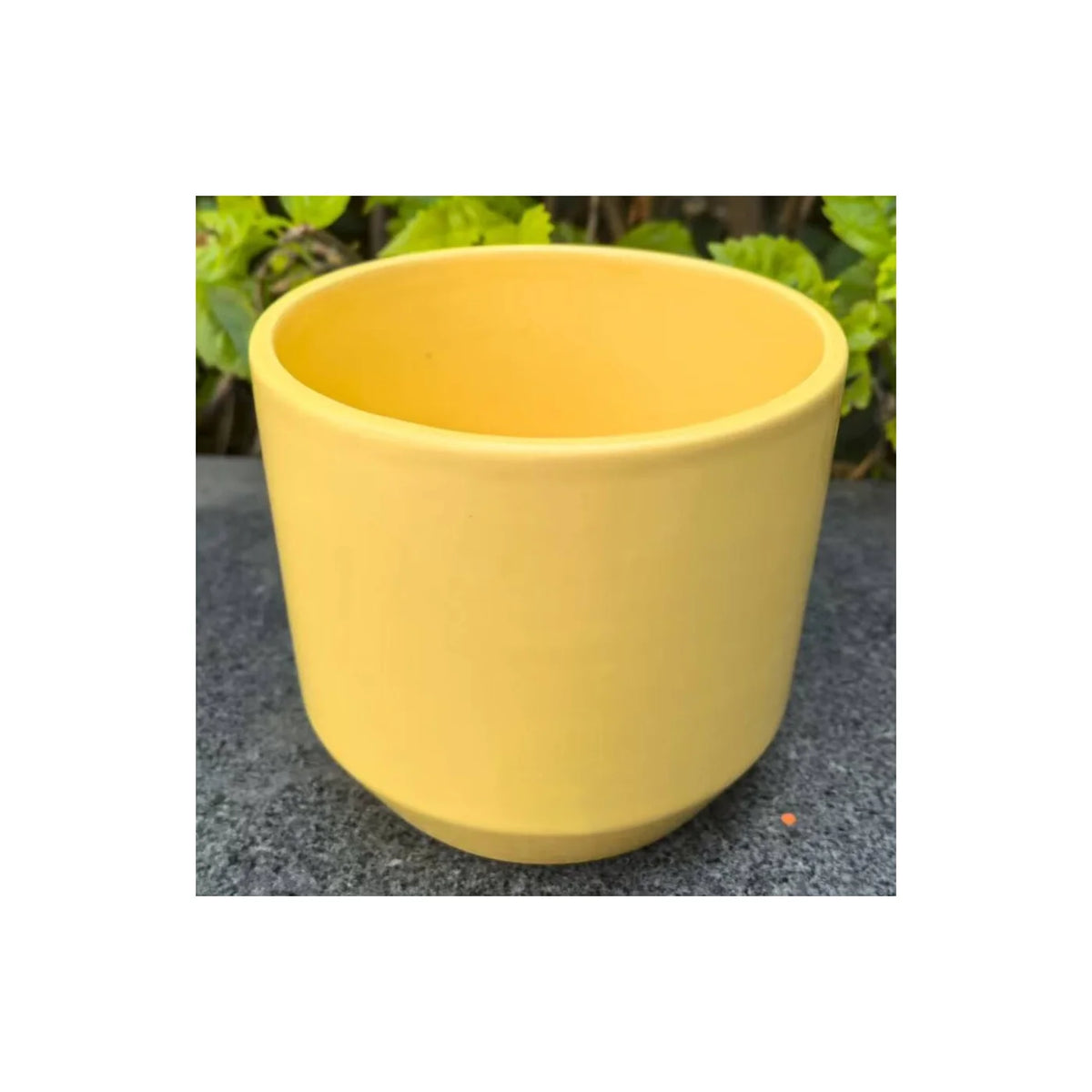 Pot en dolomite jaune brillant 4,7 po x 4,3 po x 4,3 po (convient aux pots de 4 po) - CE00-372