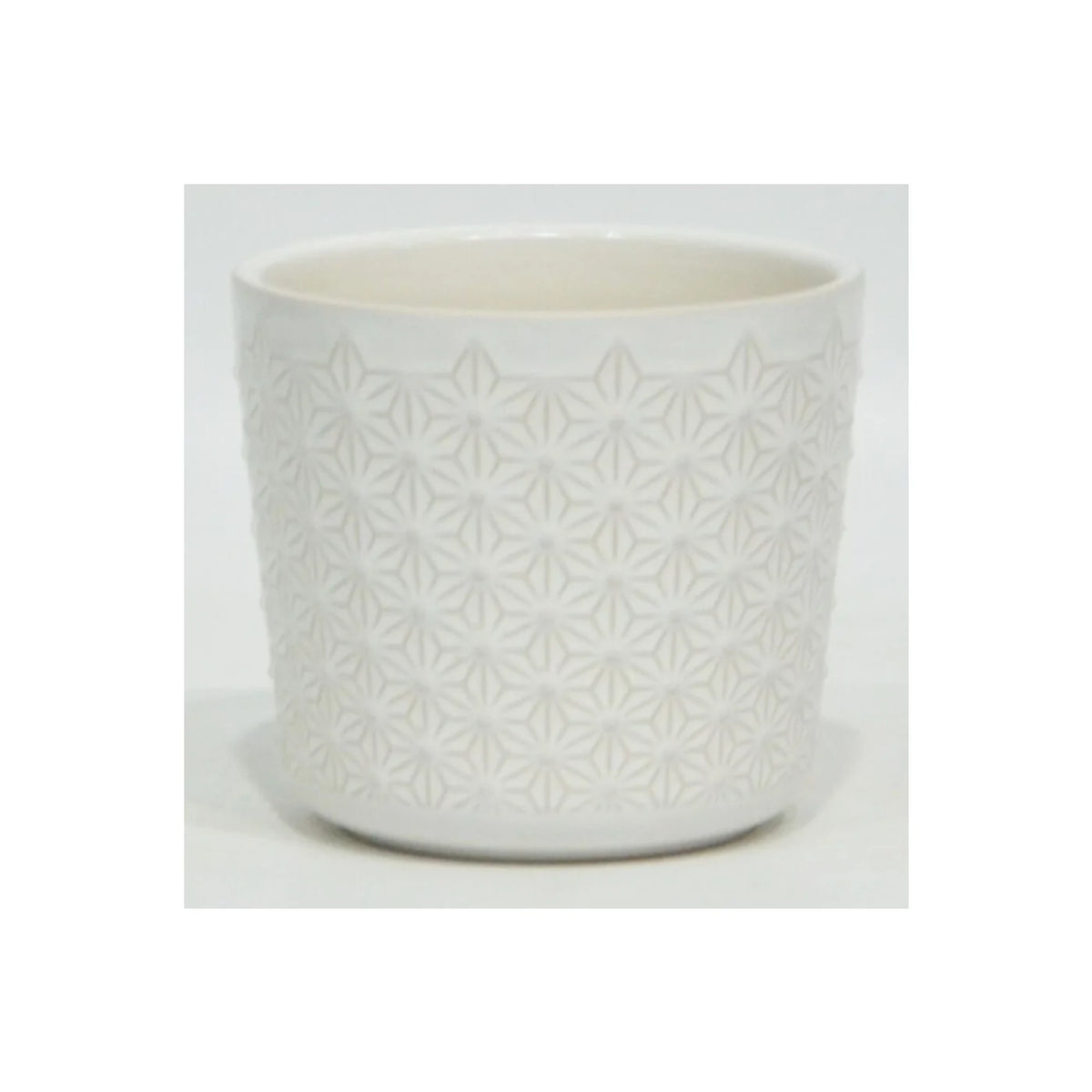 POT EN CÉRAMIQUE BLANCHE 4,8"DX4,7"H (CONVIENT À UN POT DE 4")