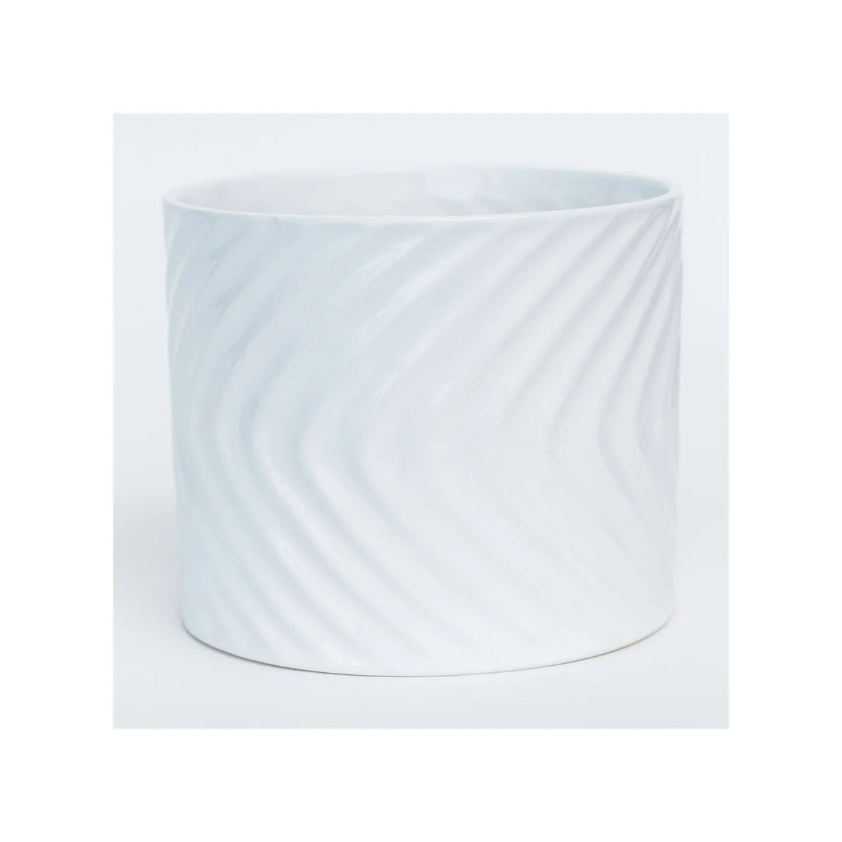 Récipient en dolomite blanche émaillée de 6,7 po DX5,5 po H (convient aux pots de 6 po) CE10-888