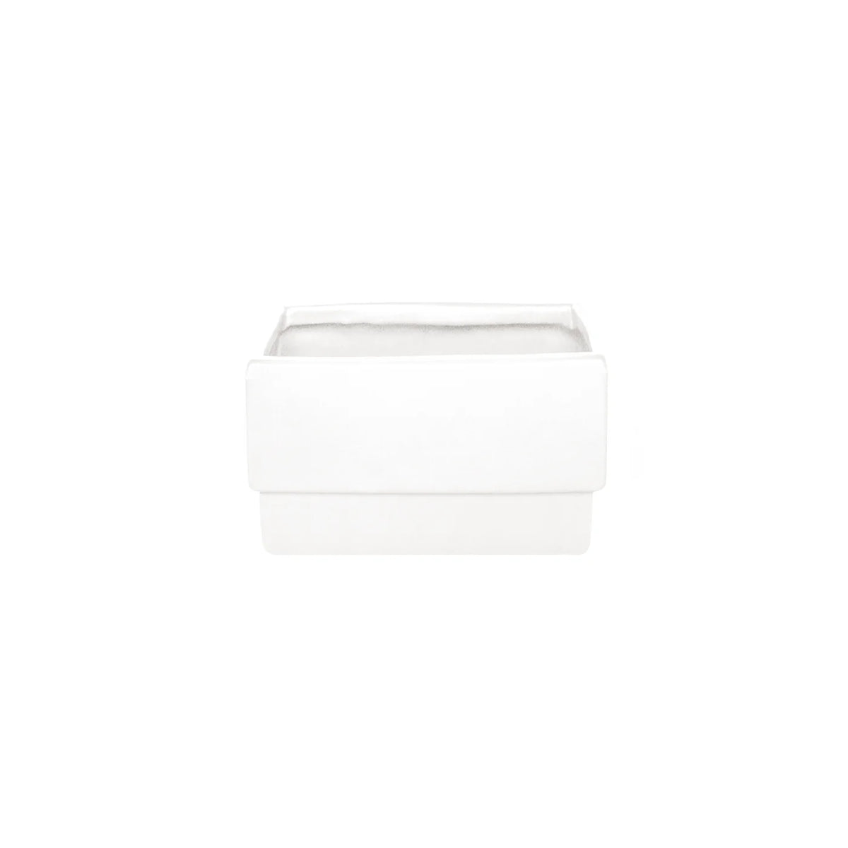 POT CARRÉ EN CÉRAMIQUE BLANCHE VITRÉE 6"X6"X3,5"H CE12WH