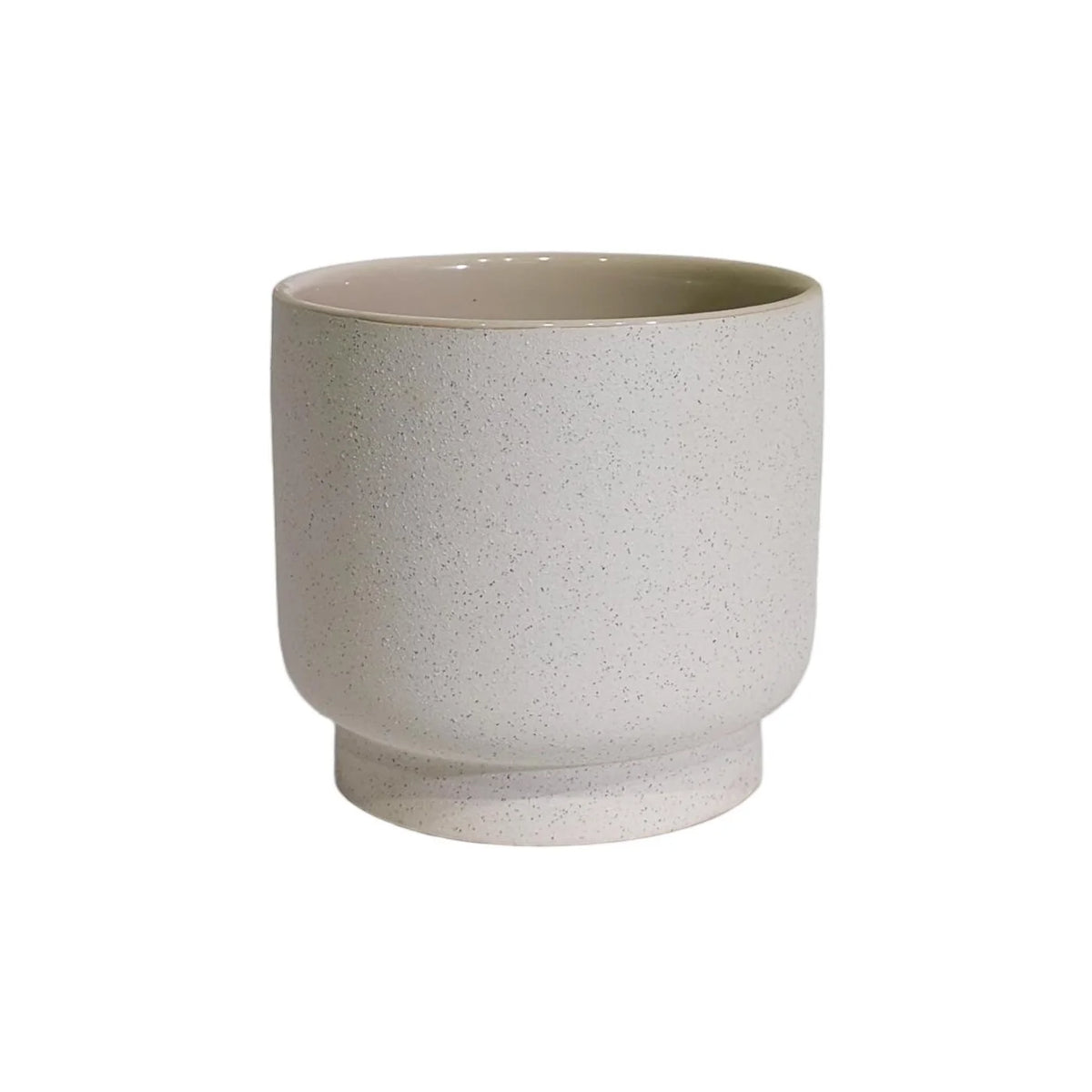 Pot en céramique blanche mouchetée 8,66 x 8,66 x 8,07 - CE25-367