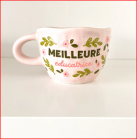 Bougie réutilisable en tasse rose - Meilleure éducatrice - MOMY