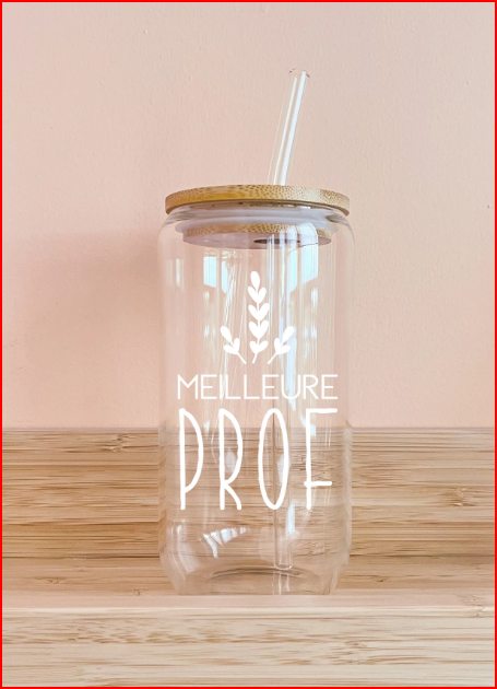 Verre boho - Meilleure prof - blanc - MOMY