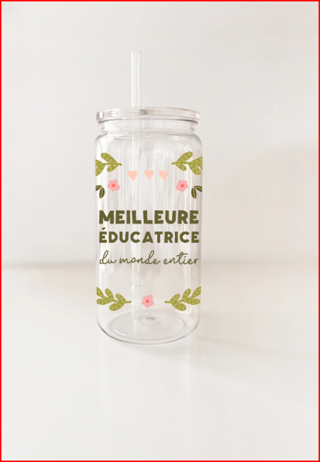 Verre en plastique - Meilleure éducatrice du monde - MOMY
