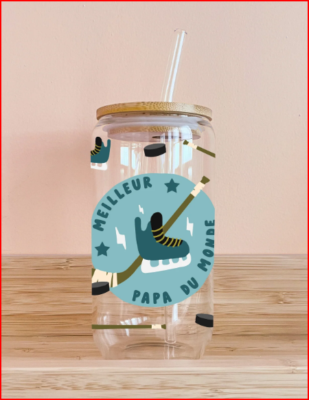 Verre boho - Meilleur papa hockey - MOMY