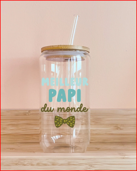 Verre boho - Meilleur papi du monde - Noeud papillon - MOMY