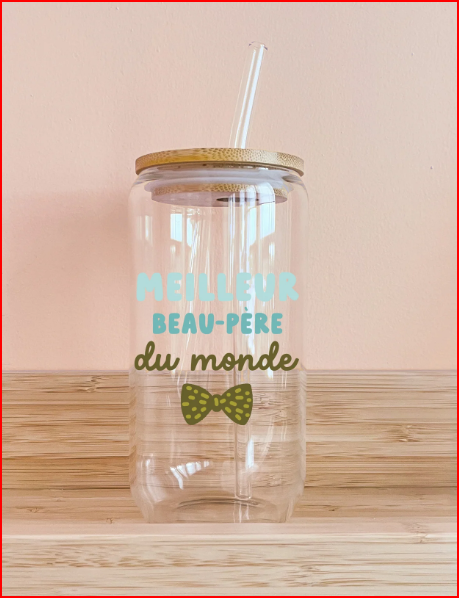 Verre boho - Meilleur beau-père du monde - Noeud papillon