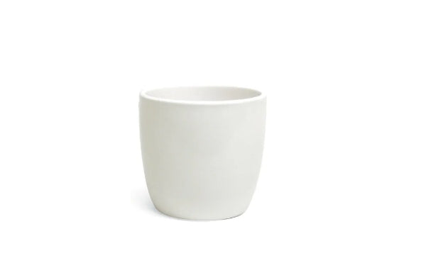 Pot blanc lisse - CE00W  4.75X4.5"H WHITE PTD DOLOMITE