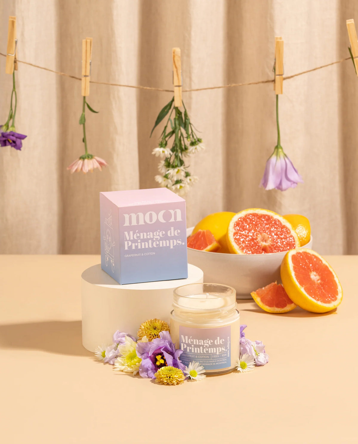 Ménage de printemps - Pamplemousse et Coton - Moonday chandelle