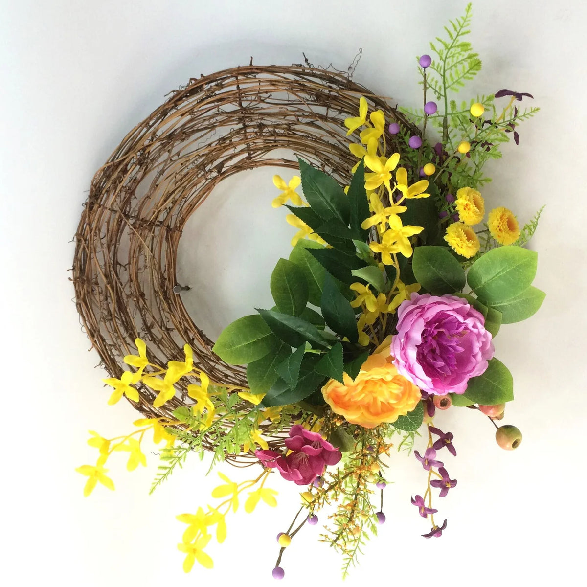 COURONNE, DEMI-FLORALE PRINTEMPS/ÉTÉ 22"L - FL7164