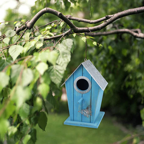 Maison d'oiseau en bois - avec toît en métal