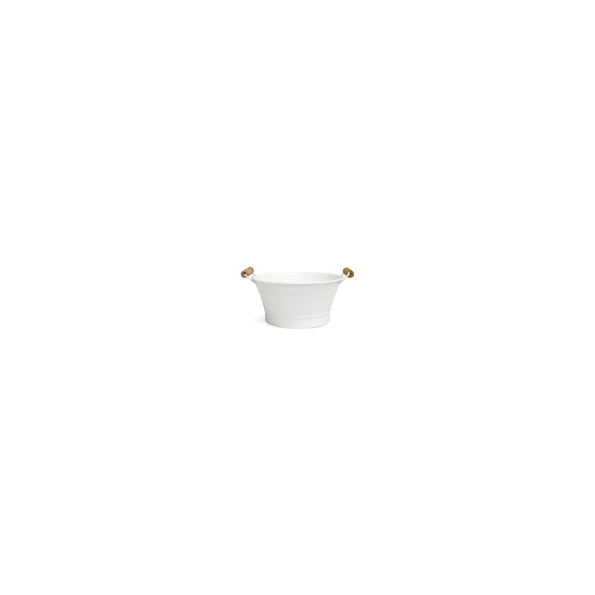 Pot en métal 8"dx4,75"h métal finition blanc (8,75"ol) (métallisant étanche appliqué aux joints) - GA2425WH