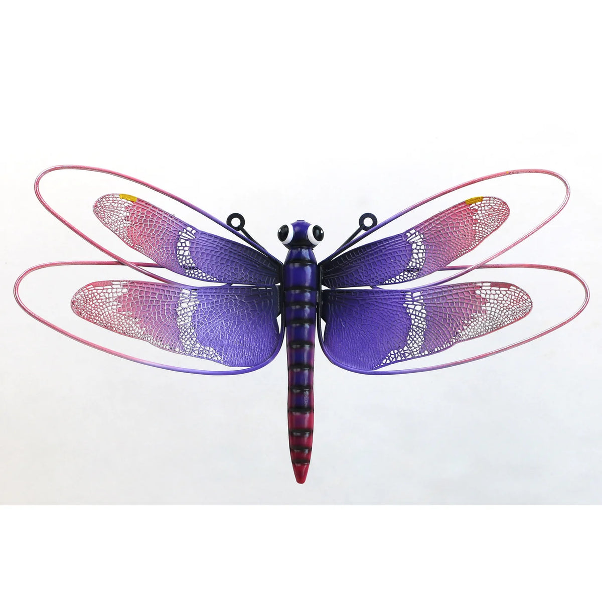 Libellule métal mauve - GG9584  GARDEN WALL ART, METAL DRAGONFLY 19.5X(2.5"D) 11"H