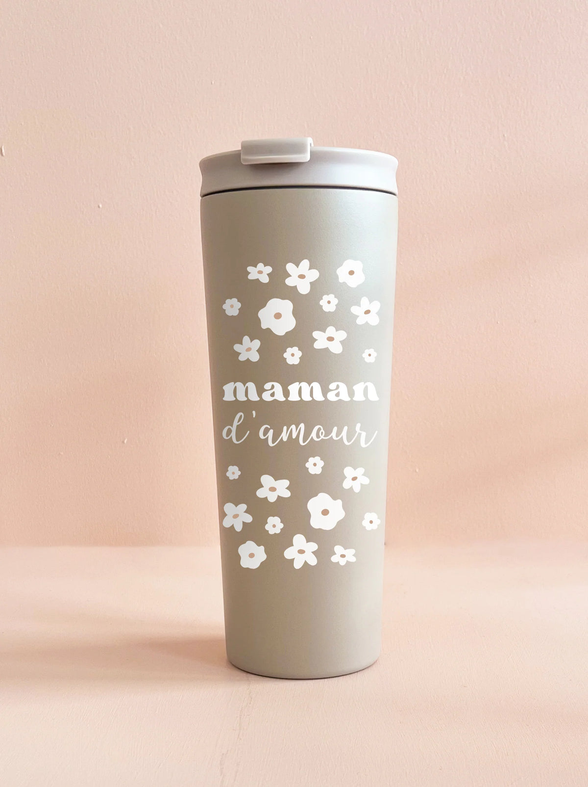 Gobelet isotherme 24oz - greige Maman d'amour - MOMY