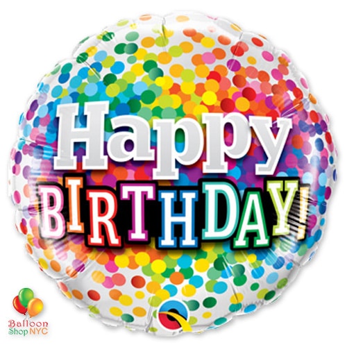 Ballon M.18'' Birthday RAINBOW CONFETTI  Code de produit : 80821