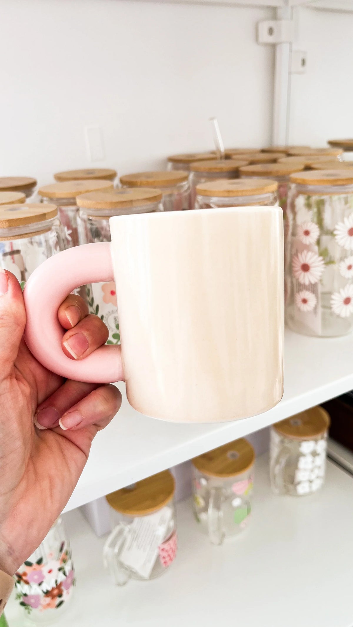 Fat mug - crème et rose - MOMY