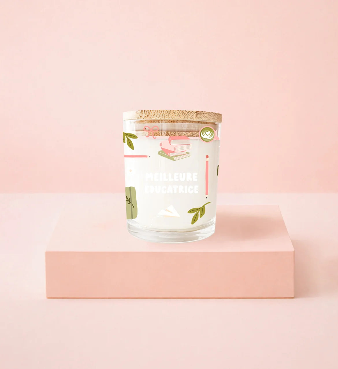 Bougie réutilisable 8oz - Meilleure éducatrice cahiers et café - MOMY