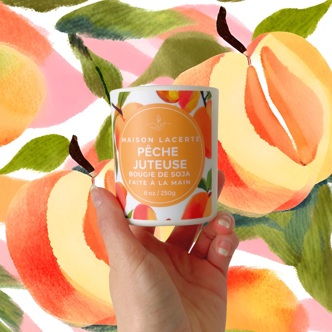 Bougie Pêche Juteuse - Maison Lacerte