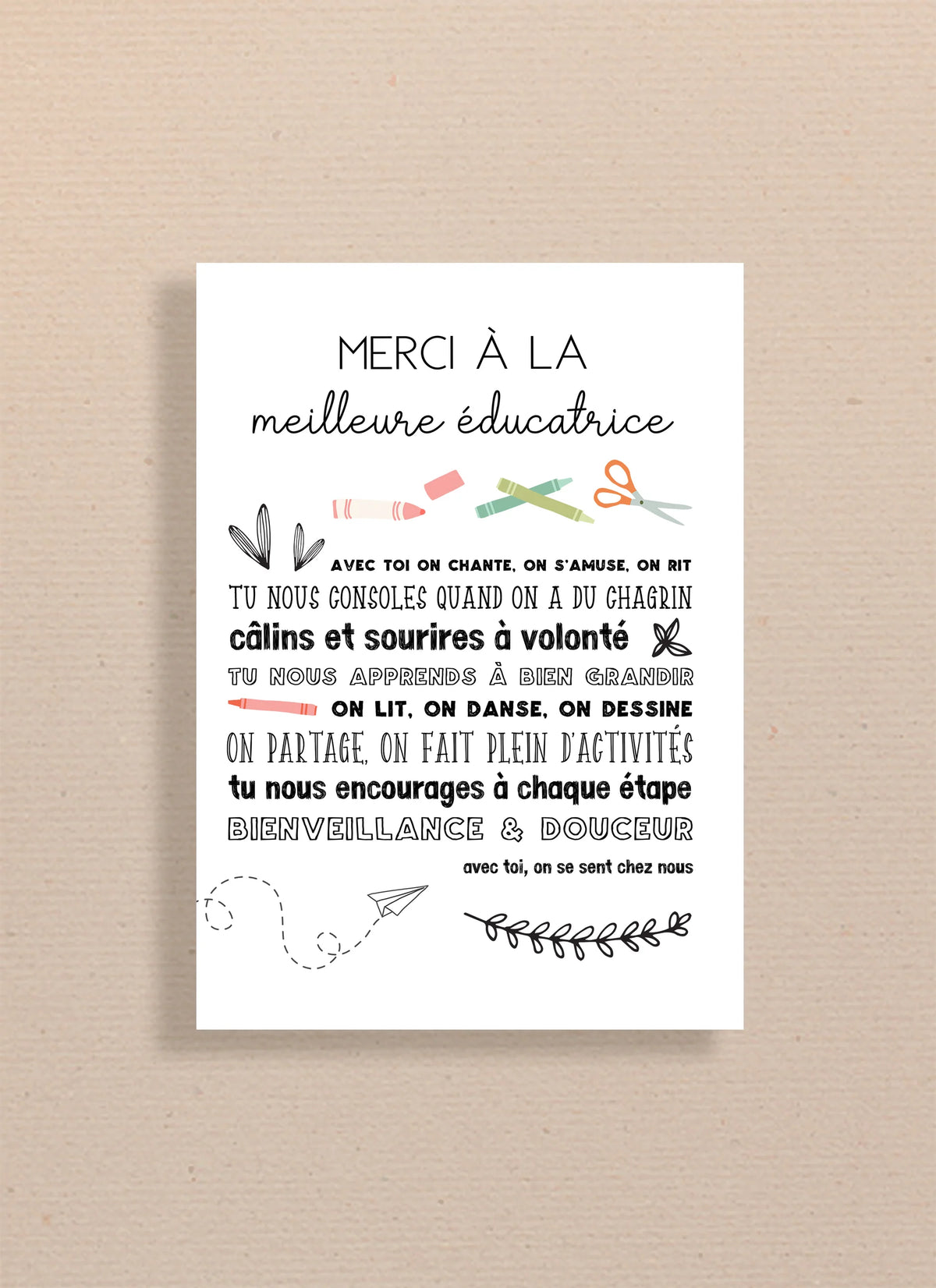 Carte Merci à la meilleure éducatrice - MOMY