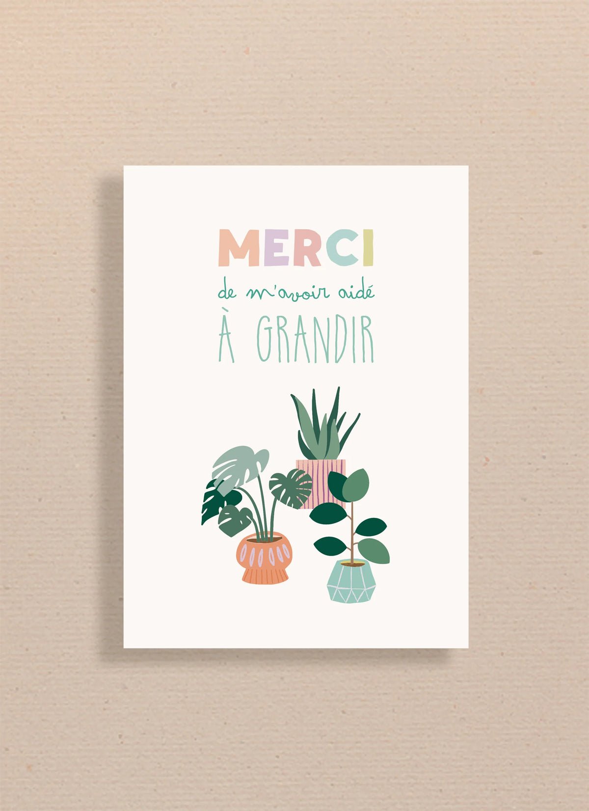 Carte Merci de m'avoir aidé à grandir - MOMY