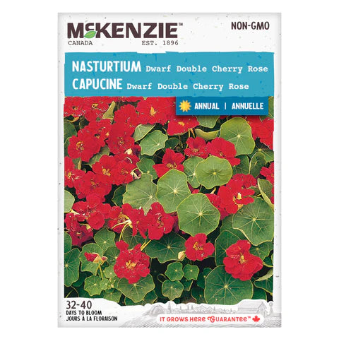 Seed - Nasturtium Dwarf Double Cherry Rose - McKenzie